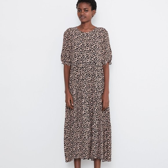 Zara Dresses & Skirts - Zara Tiered Floral Babydoll Midi- XS NWT